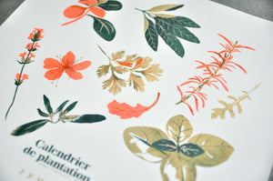 Affiche Calendrier de plantations de plantes aromatiques